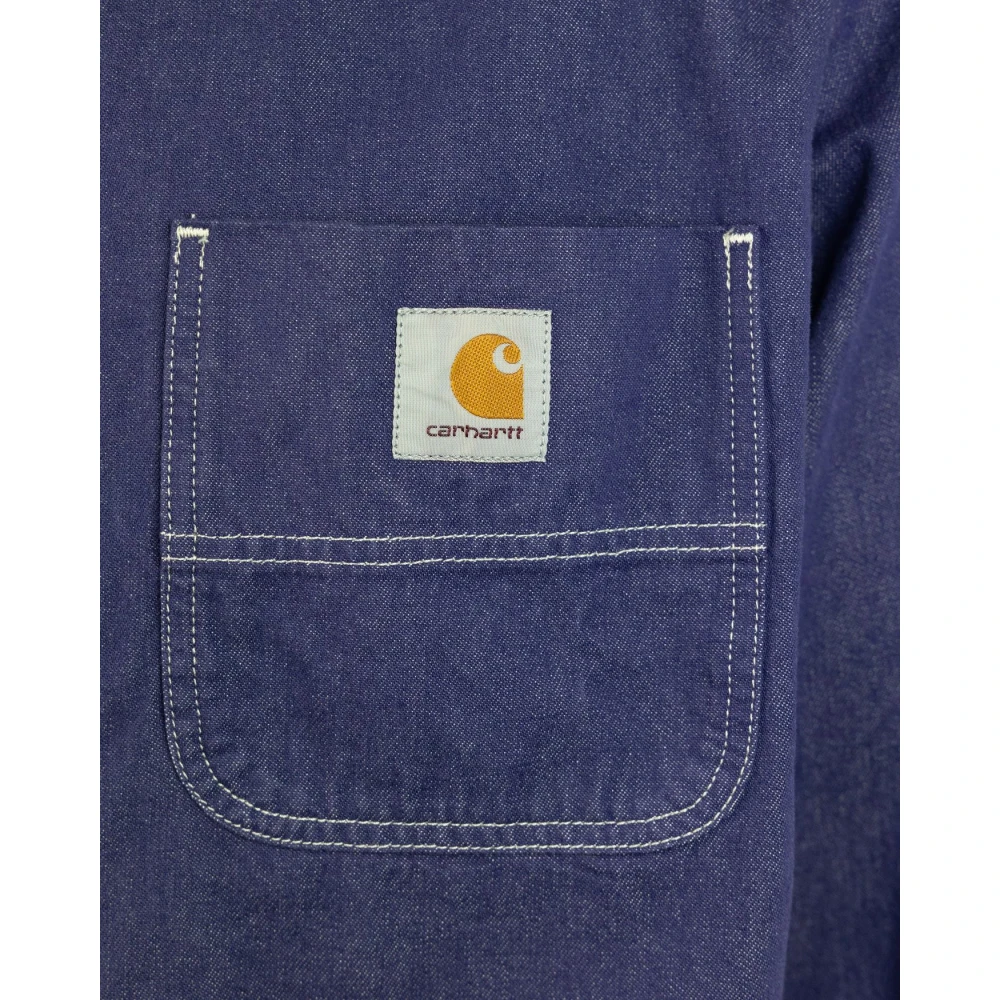 Carhartt WIP Blauwe Denim Overhemd Jas Blue Heren