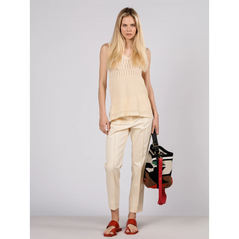Beatrice .b Gehaakte gebreide top in beige Dames