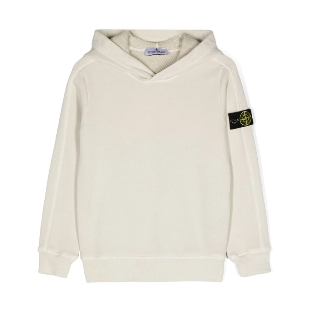 Stone Island Beige Kids Sweatshirts, Male, 8 Y, Cream Jumper With Hood