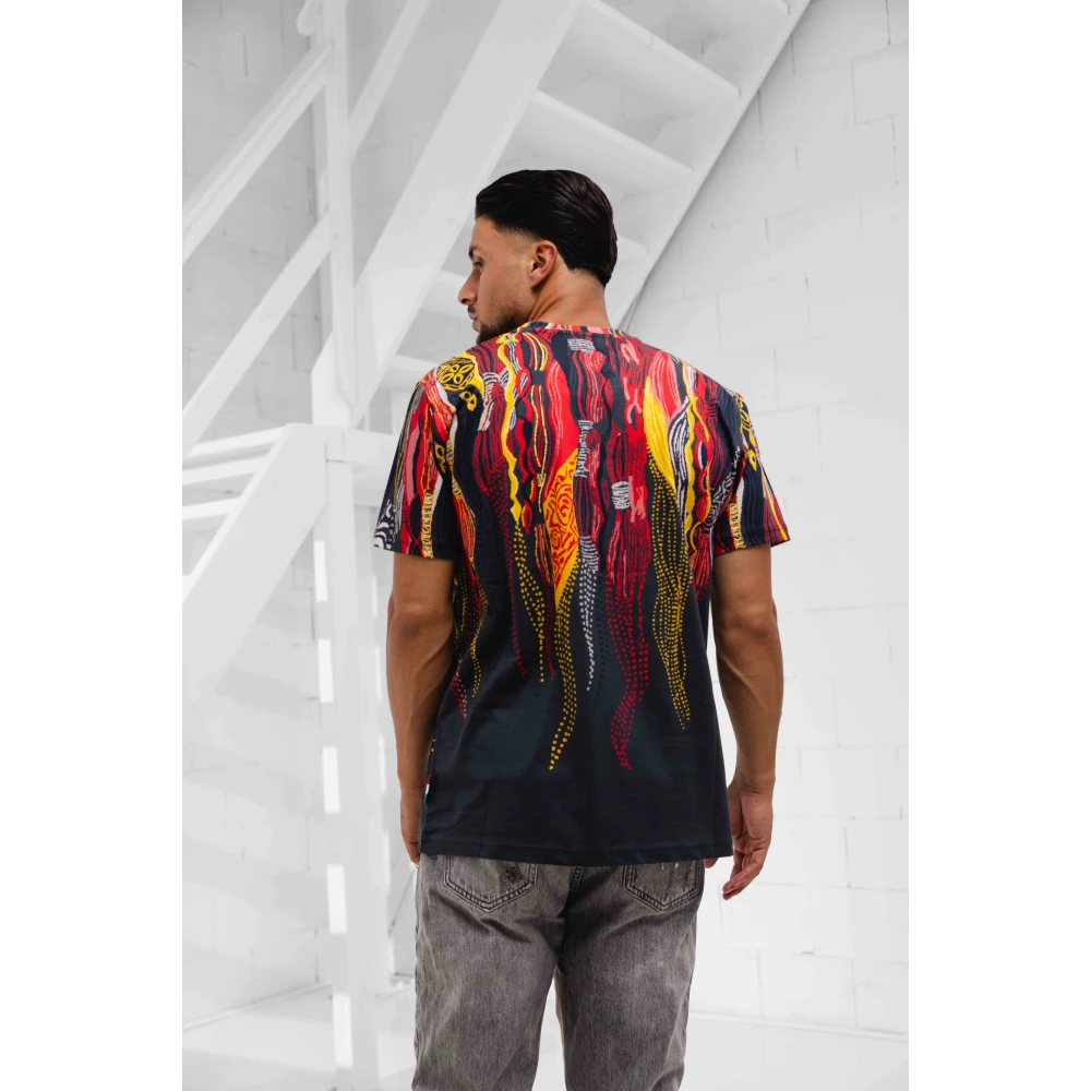 carlo colucci Rood T-shirt Heren Stijlvolle Toevoeging Multicolor Heren