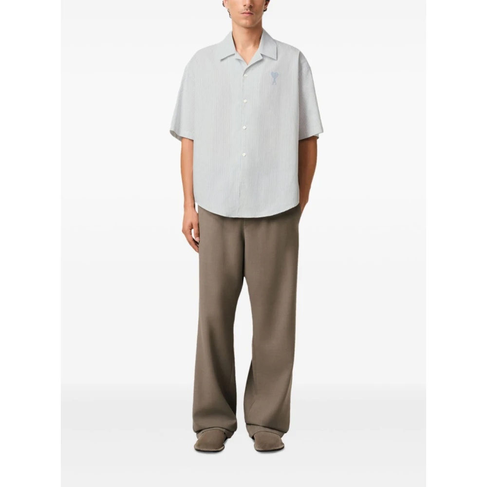 Ami Paris Wit shirt met korte mouwen en logomotief White Heren