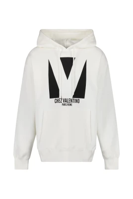 Off-White Bomullsweatshirt med Chez V Print