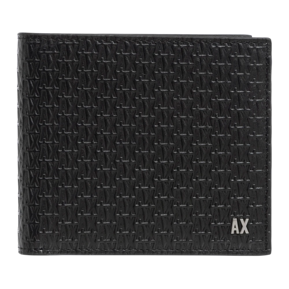 Armani Exchange Portemonnee met Logo Patroon en Kaartsleuven Black Heren