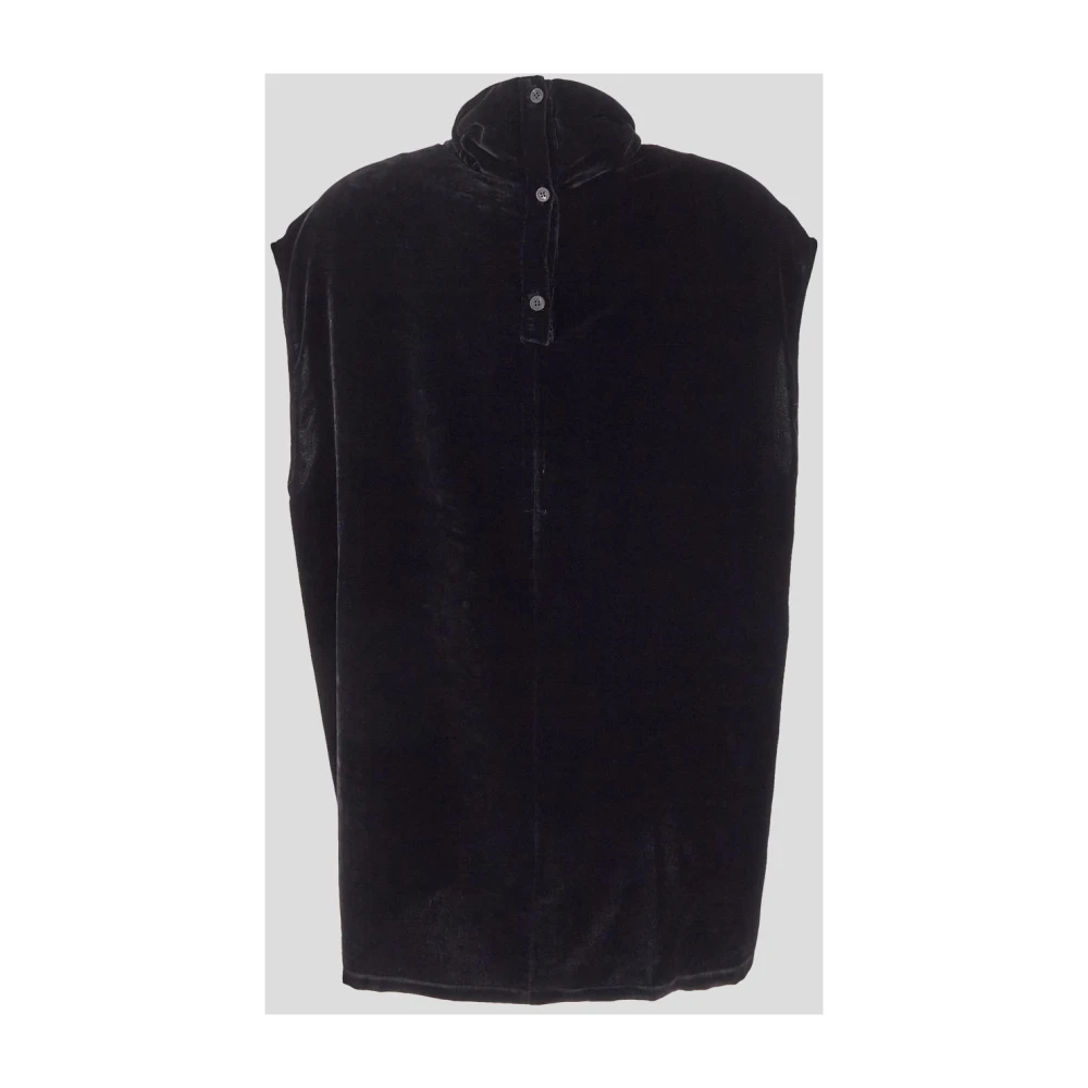 Rick Owens Zijden Viscose T-top Black Dames