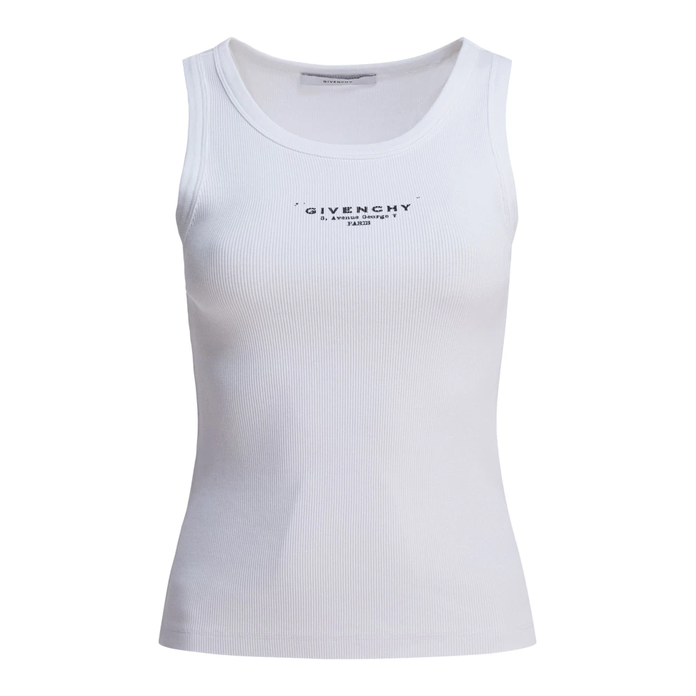 Givenchy Women's White Sleeveless Tops, S, Tank Top For