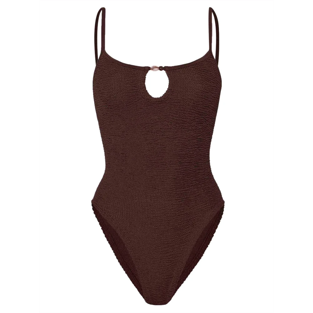 Hunza G Women's Brown Swimsuits, One Size, Mia Beaded Swim