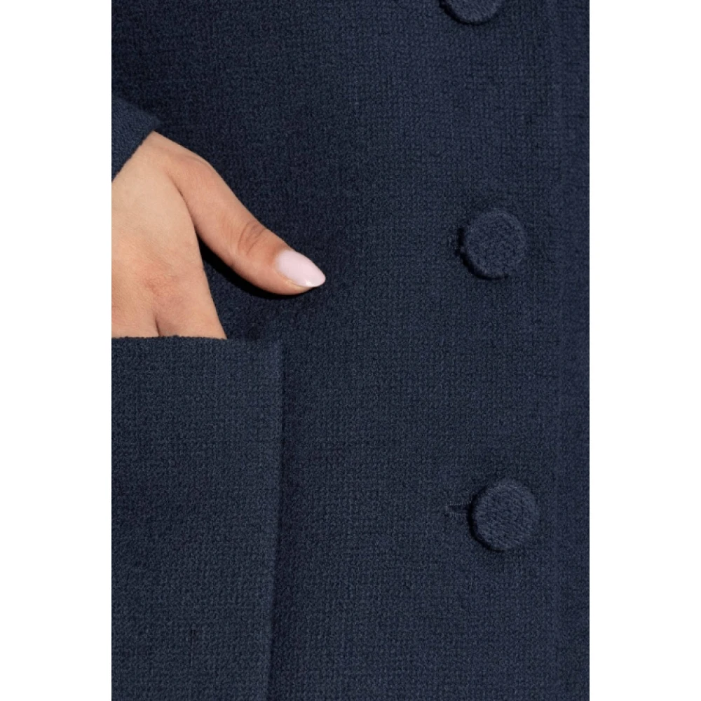 Gucci Marineblauwe Tweed Jas Blue Dames