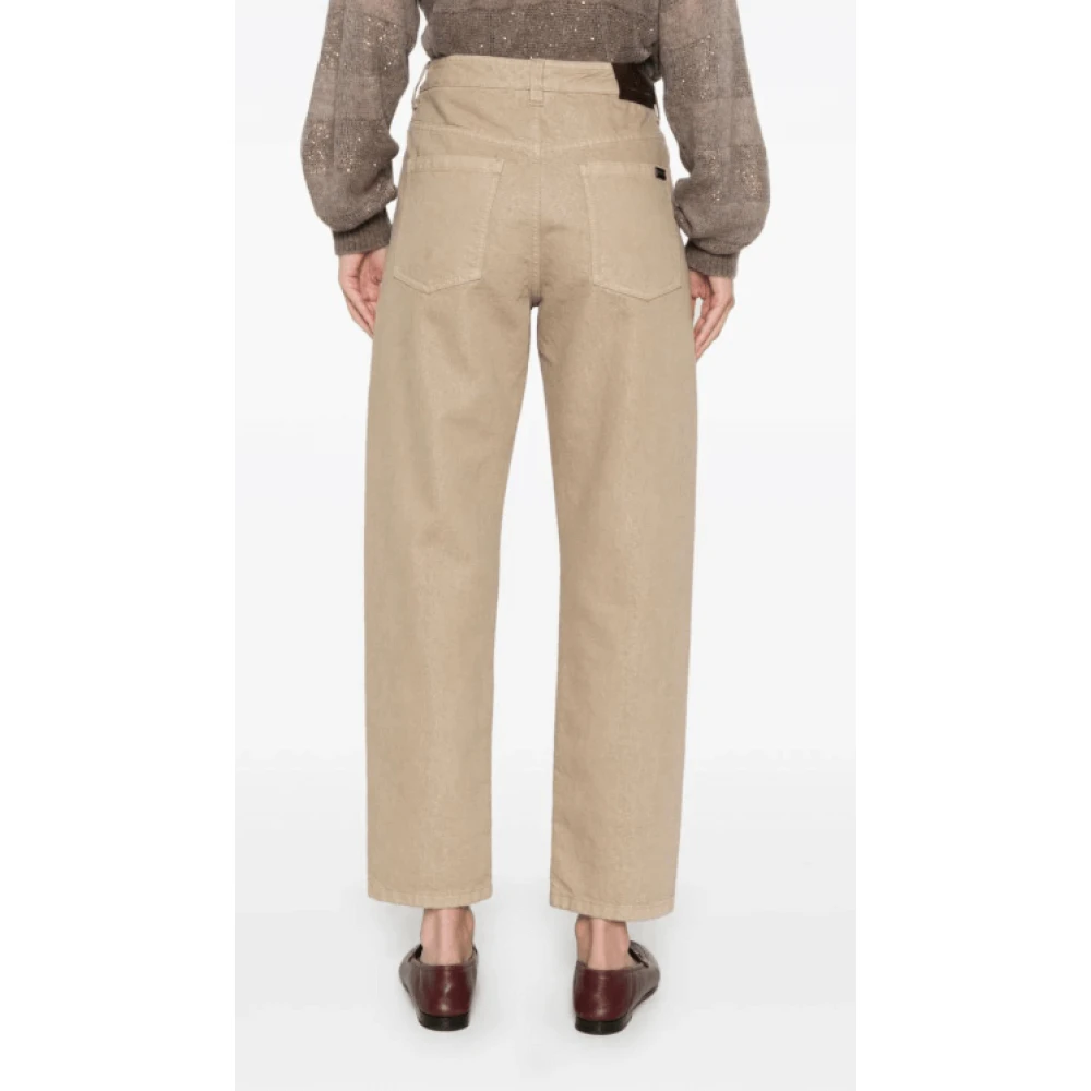 BRUNELLO CUCINELLI Koffiebruine Cropped Slim Jeans Brown Dames