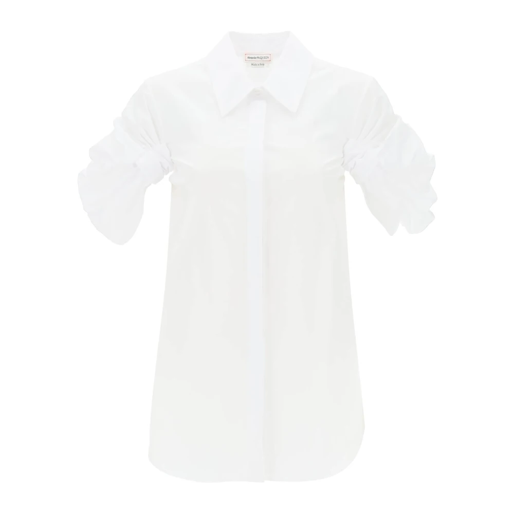 Alexander mcqueen Overhemd met geknoopte korte mouwen White Dames