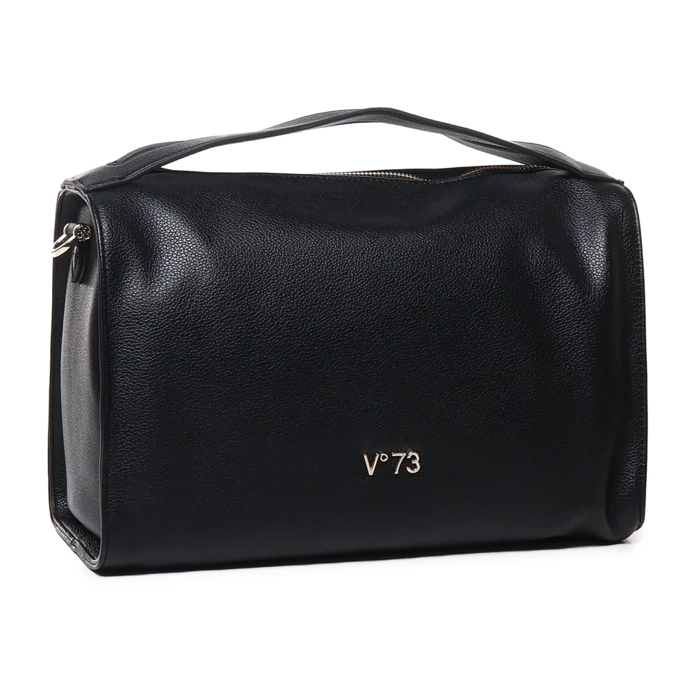 V73 Zwarte Schoudertas Ecoleer Magneetsluiting Black Dames