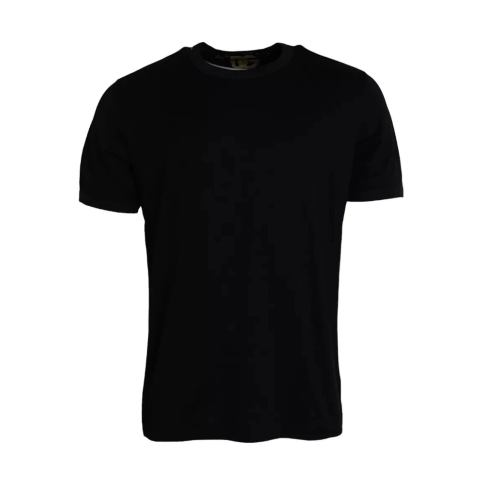 Dolce & Gabbana Zwart katoenen T-shirt met ronde hals en korte mouwen Black Heren
