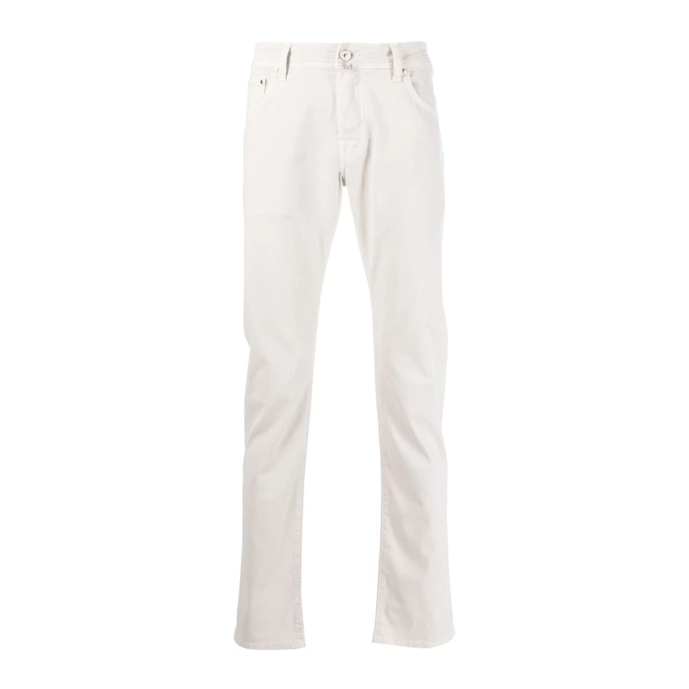 Jacob Cohën Witte Jeans met Sjaal-Detail White Heren