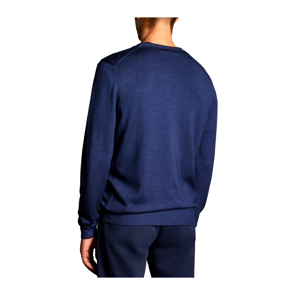 Fay Blauwe Gradient Wollen Trui Blue Heren