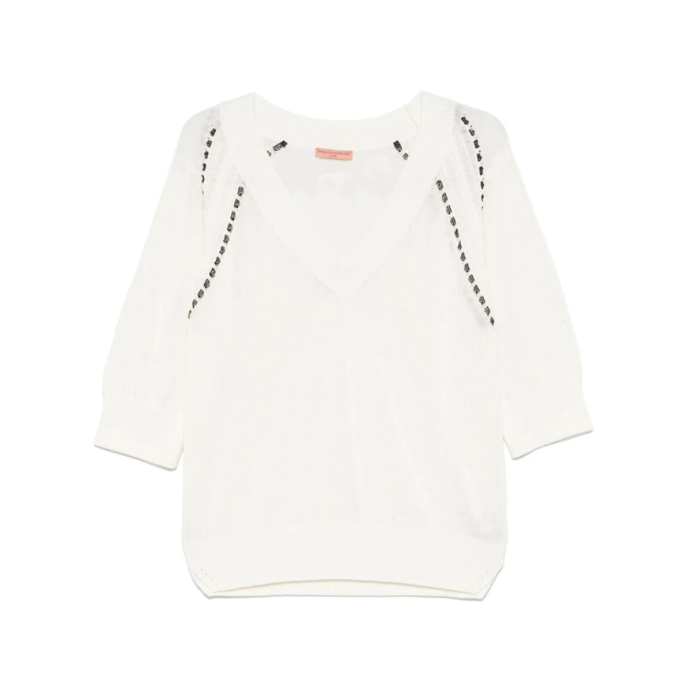 Knitwear > V-neck Knitwear - - Ermanno Scervino - Modalova