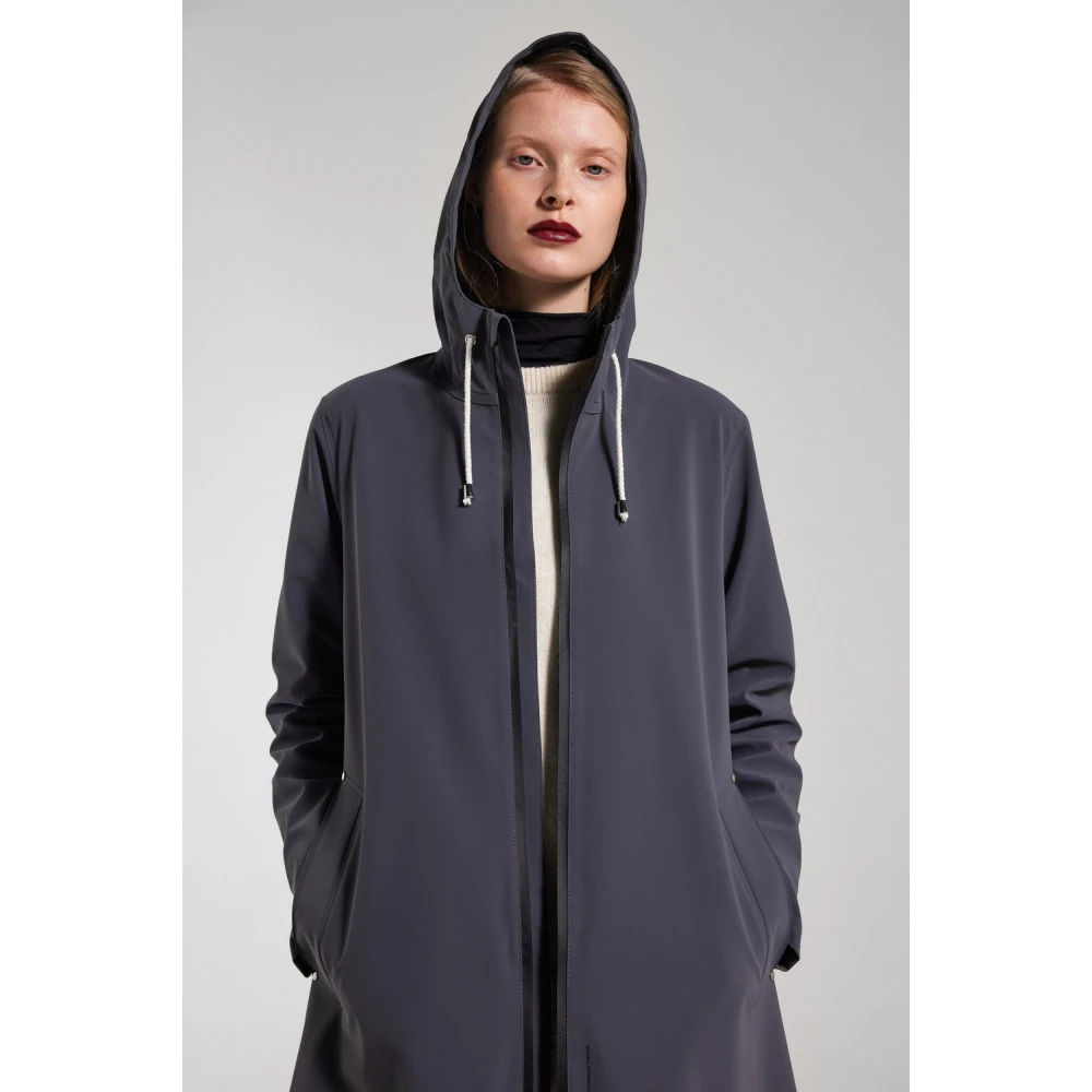 Stutterheim Lichtgewicht Rits Matte Regenjas Blue Dames