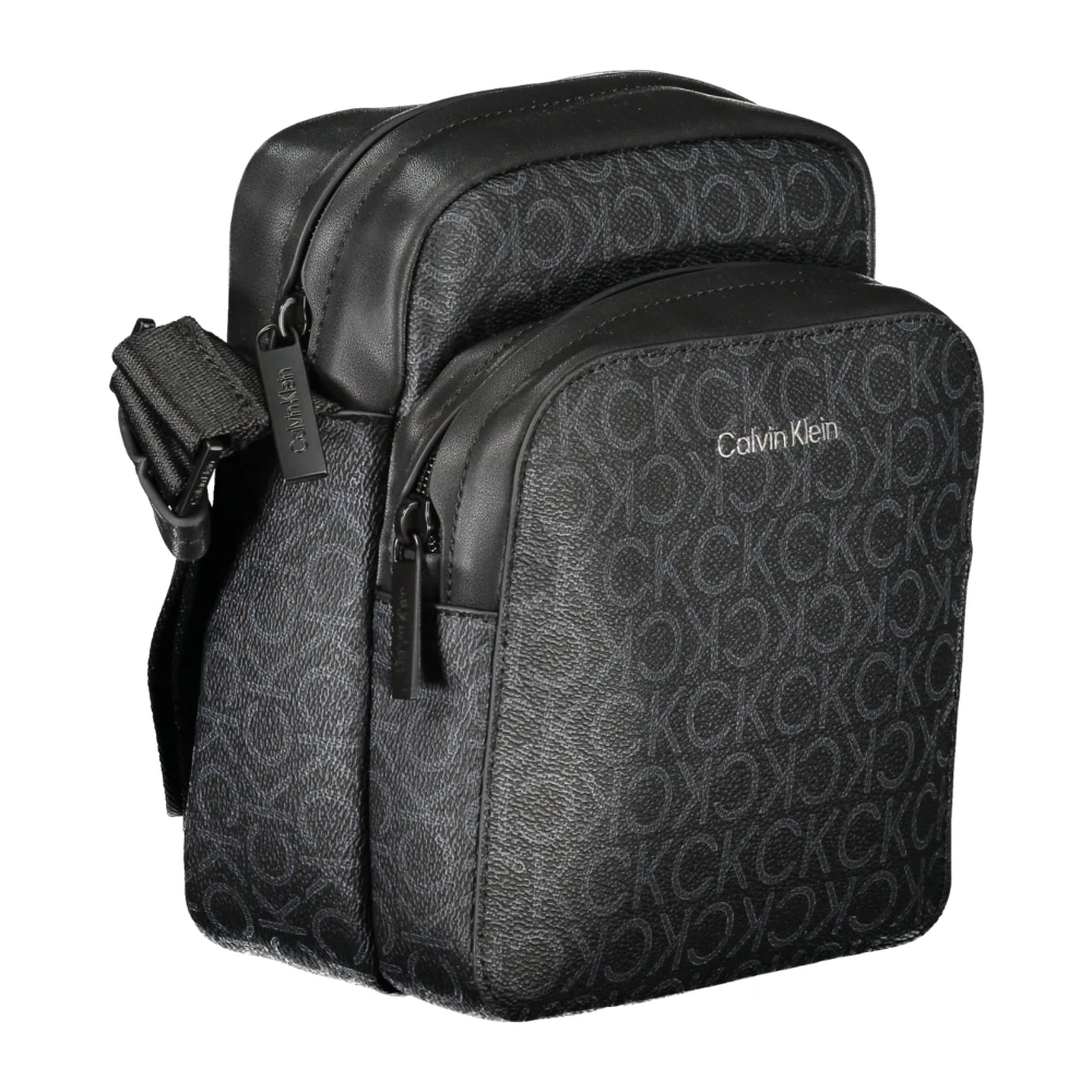 Calvin Klein Zwarte Schoudertas met Ritssluiting Black Heren