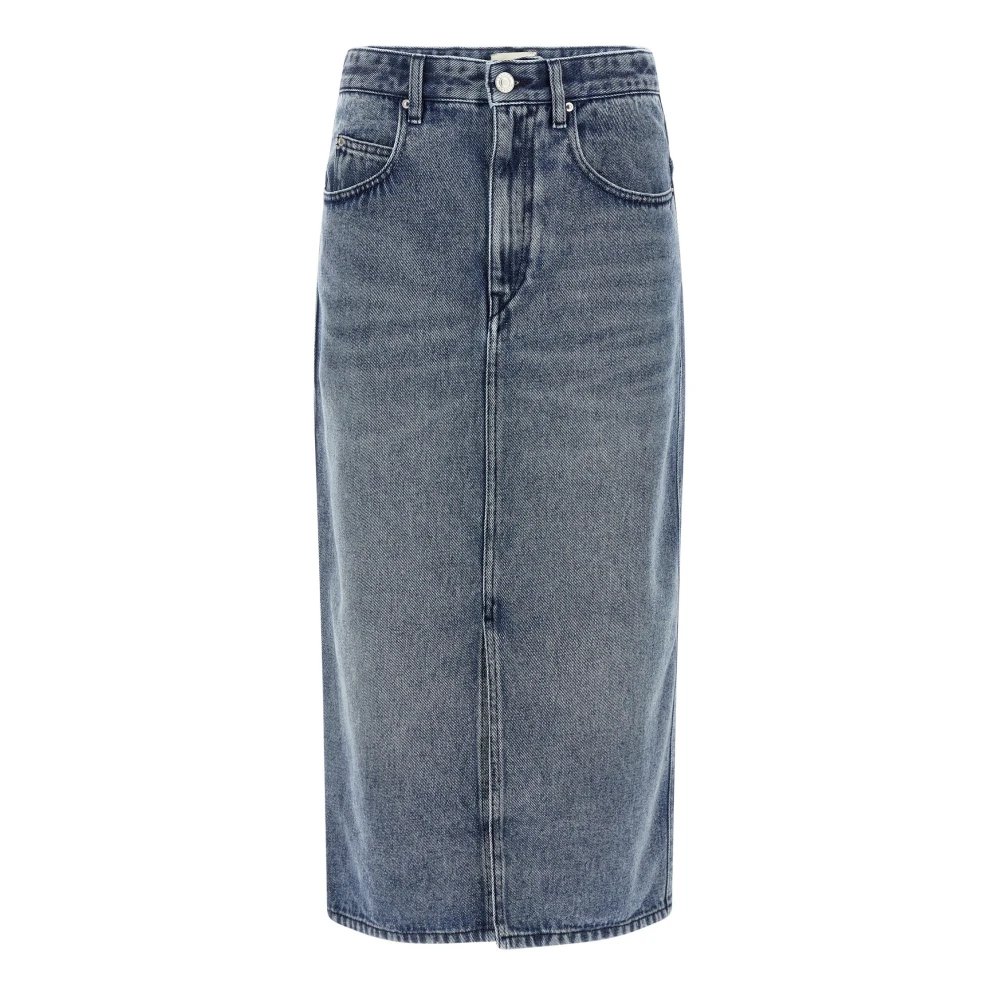 Isabel Marant Women's Blue Denim Skirts, 2XS, Tilauria Midi Skirt