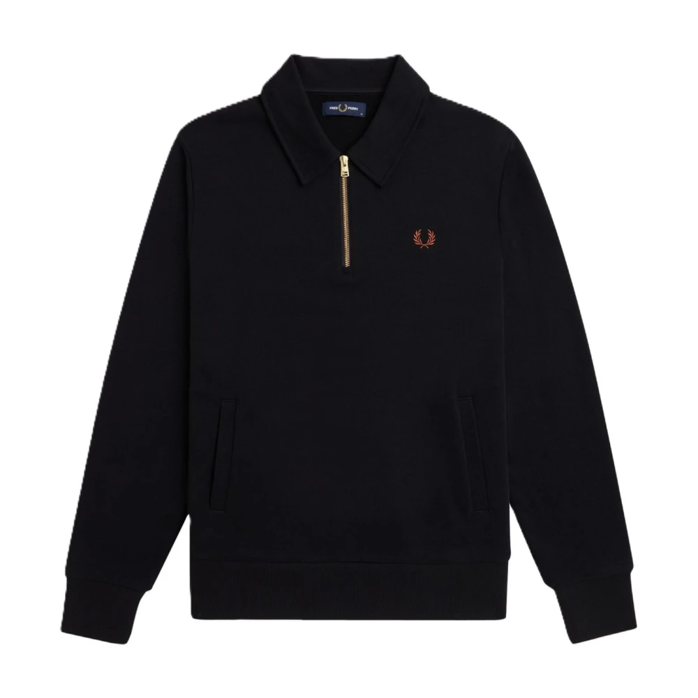 Fred Perry Men's Black Half-Zip Sweatshirt