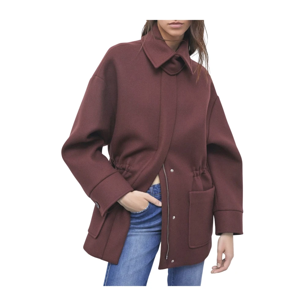 Patrizia Pepe Donna Marrone - Cappotto Oversize In Lana E Cashmere - Coats - M