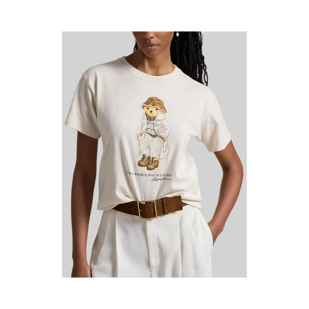 Polo Ralph Lauren Katoenen Polo Bear T-shirt Beige Dames