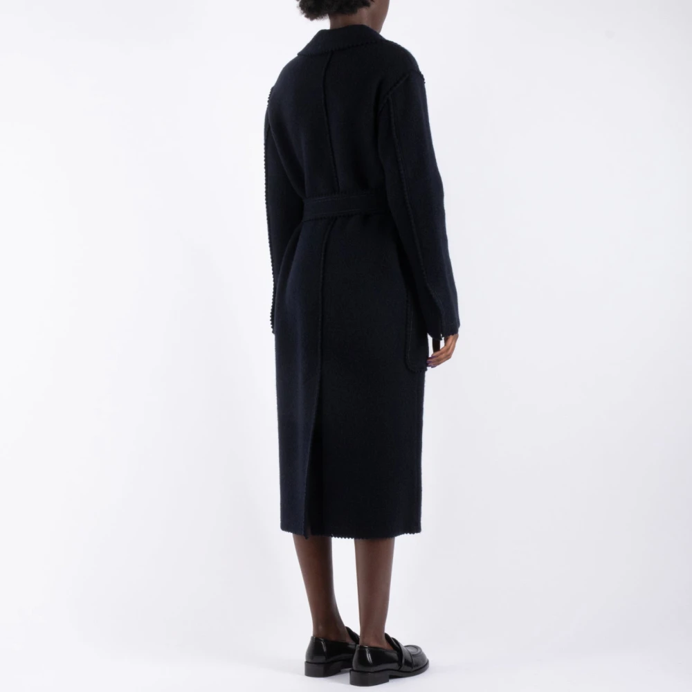 Max Mara Luxe Blauwe Wol Kasjmier Jas Blue Dames