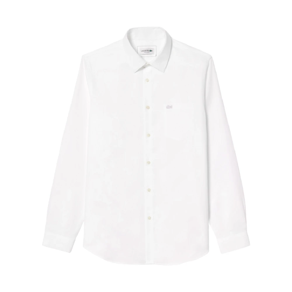 Lacoste Men's White Formal Shirts, 5XL, Cotton Shirt Slim Fit