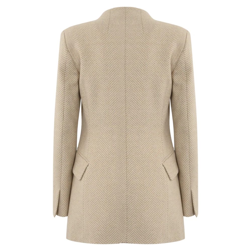 Liviana Conti Kasjmier Blazer met dubbele rij knopen Brown Dames