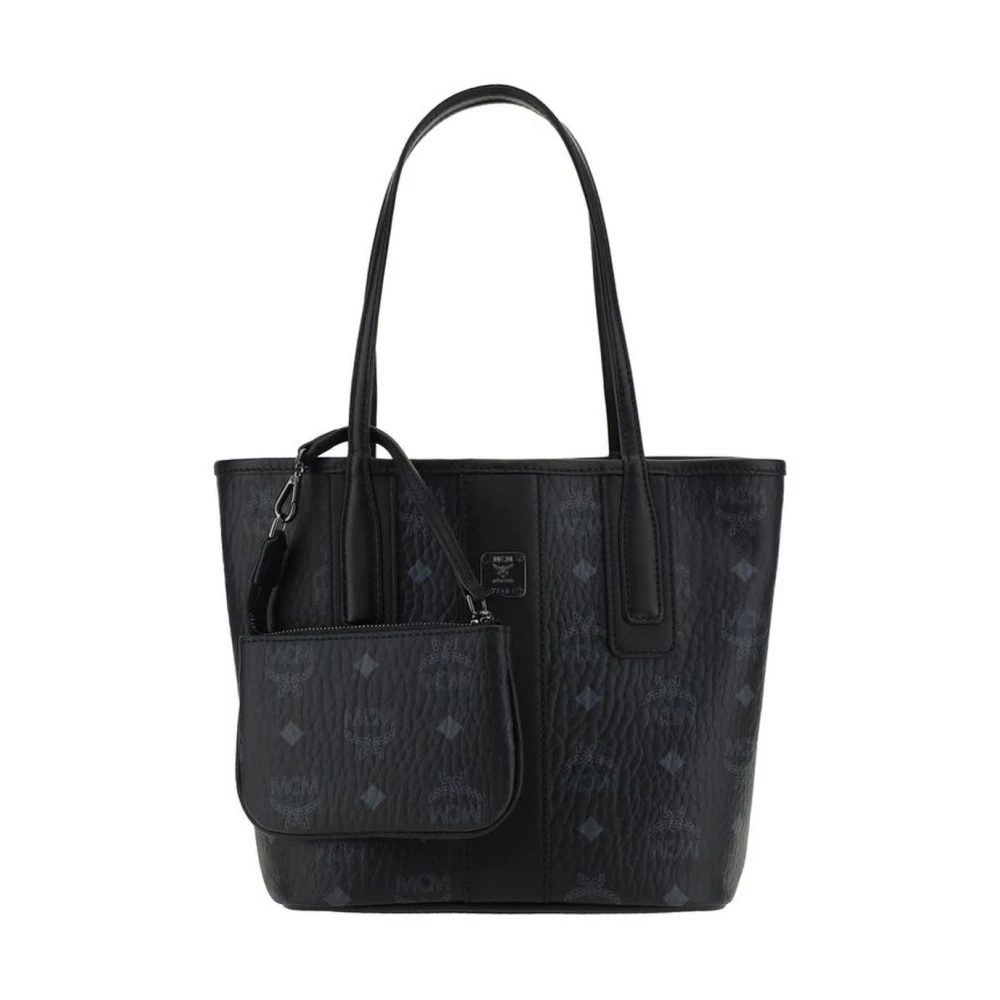 MCM Handtas met gouden plaat en mini-tasje Black Dames