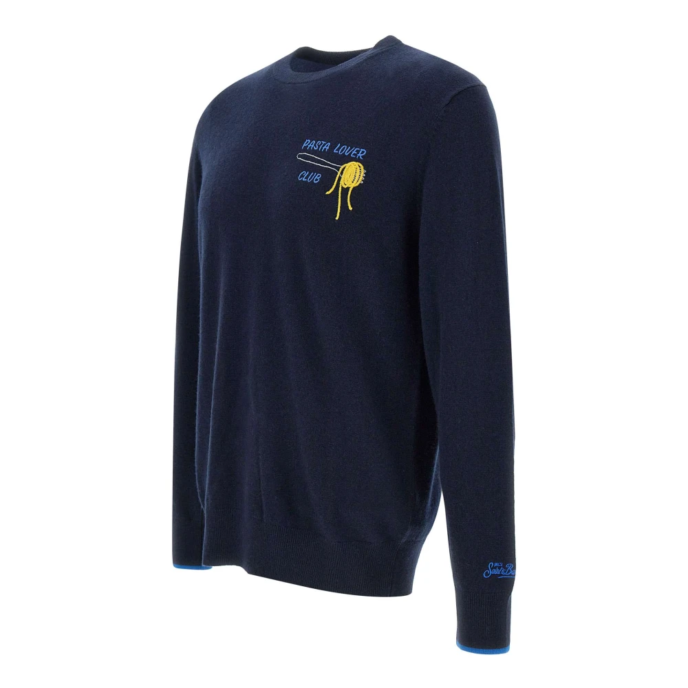 MC2 Saint Barth Pasta Lover Wol Kasjmier Trui Blue Heren