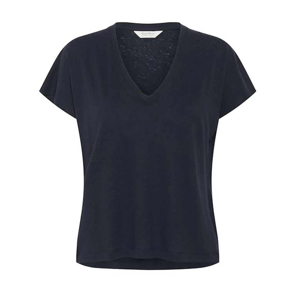 Part Two V-hals T-shirt After Midnight Black Dames