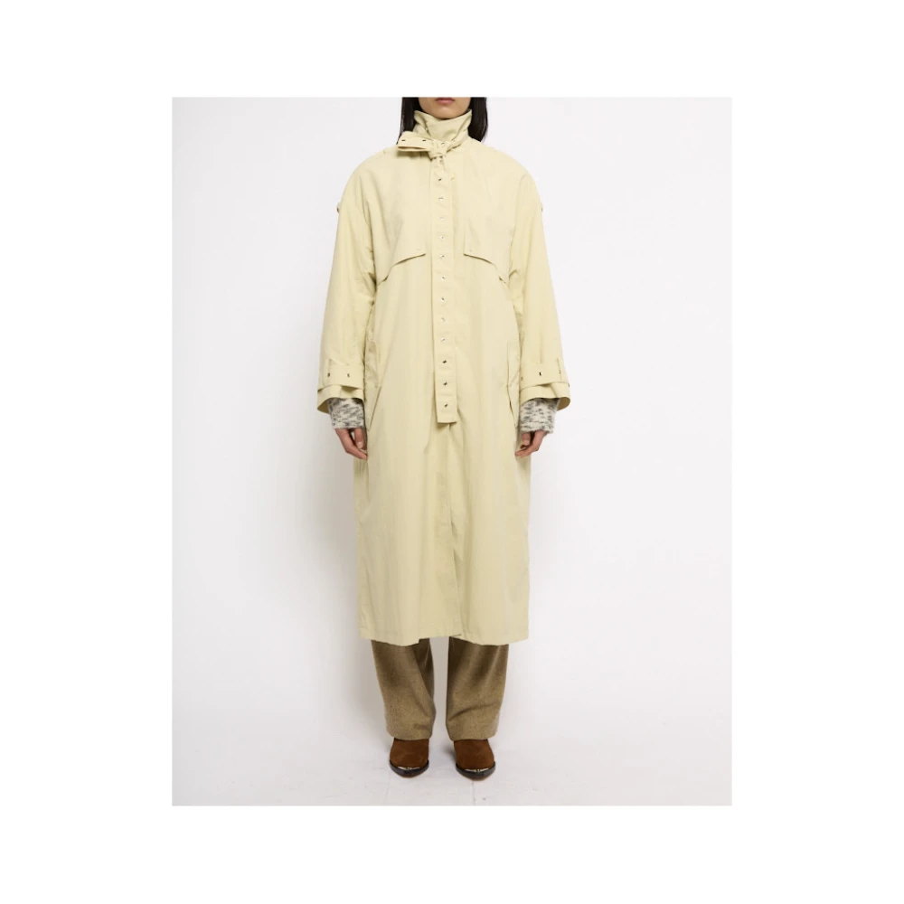 Roseanna Beige Waterdichte Trenchcoat met Zilveren Oogjes Beige Dames