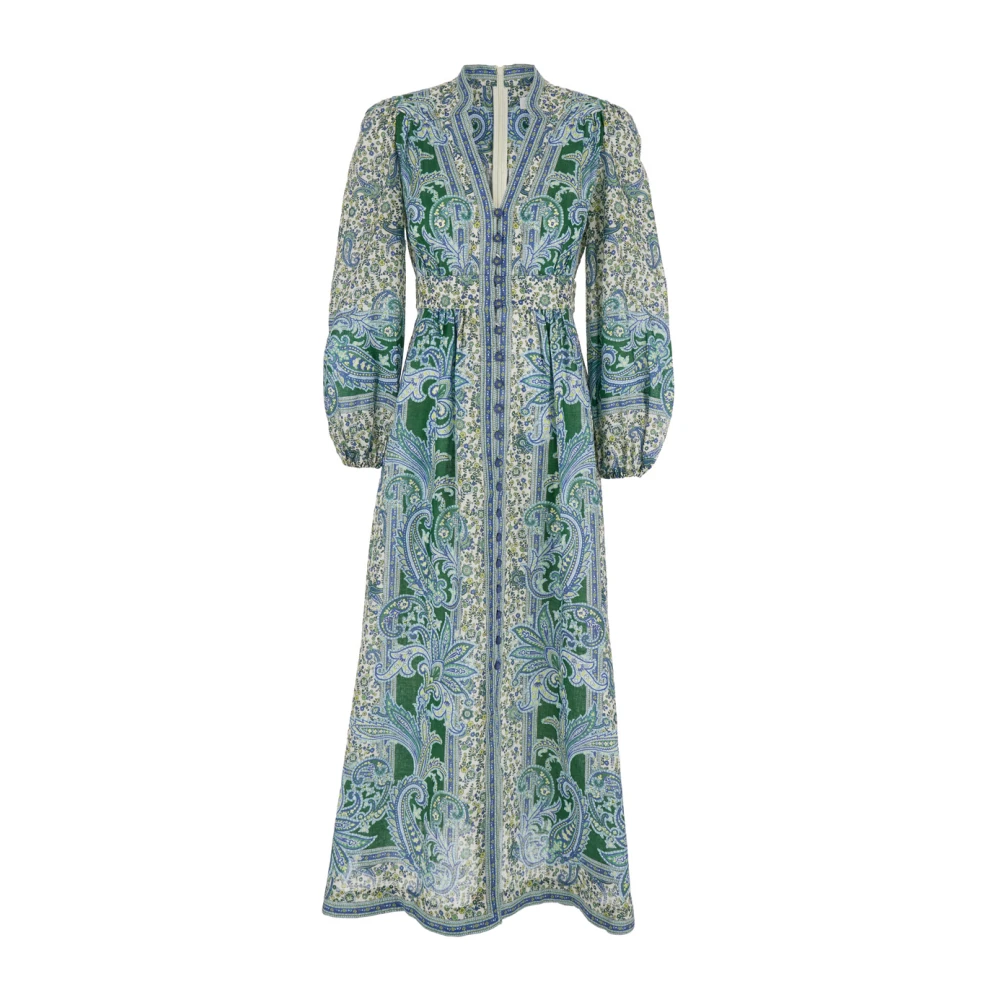 Zimmermann Multicolor Floral Print Linen Long Dress - Female - Maxi Dresses - L - Dresses