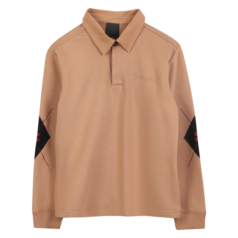 Givenchy Men's Beige Long Sleeve Fleece Polo Shirt