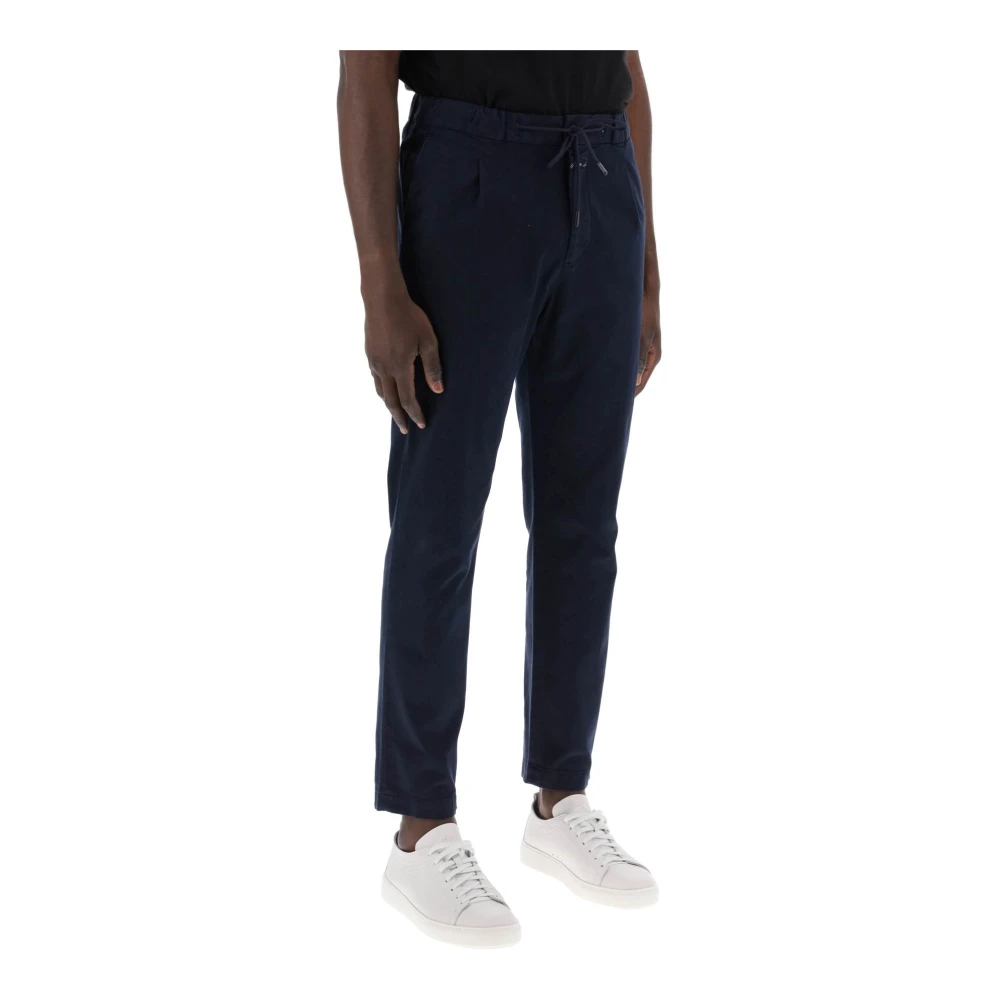 Closed Tapered Vigo Chino Broek Blue Heren