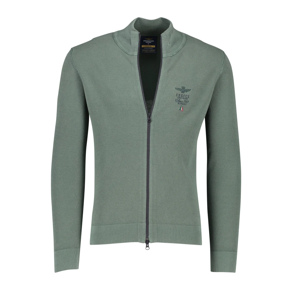 aeronautica militare Gewatteerd Vest met Rits Green Heren