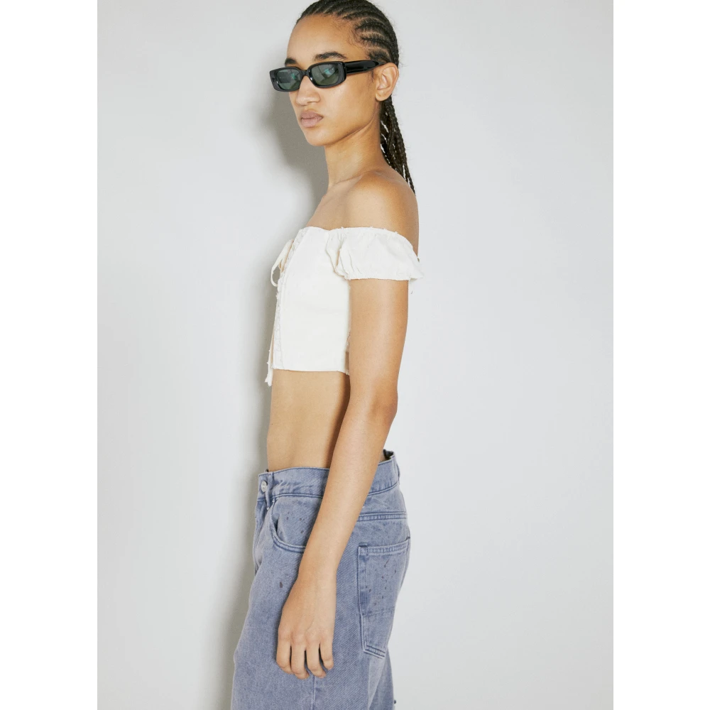 Guess Kant Korte Top White Dames