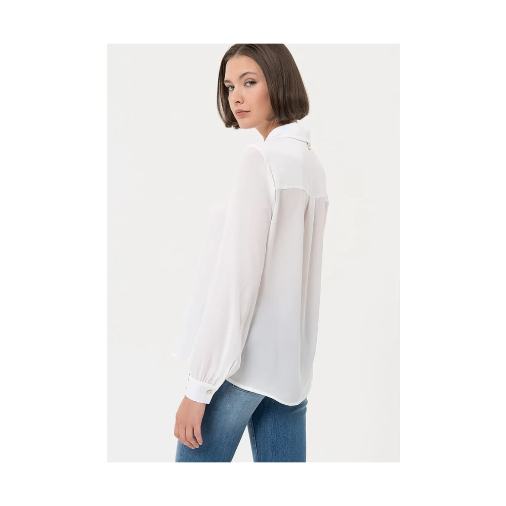 Fracomina Georgette klassieke overhemd met verborgen knopen White Dames