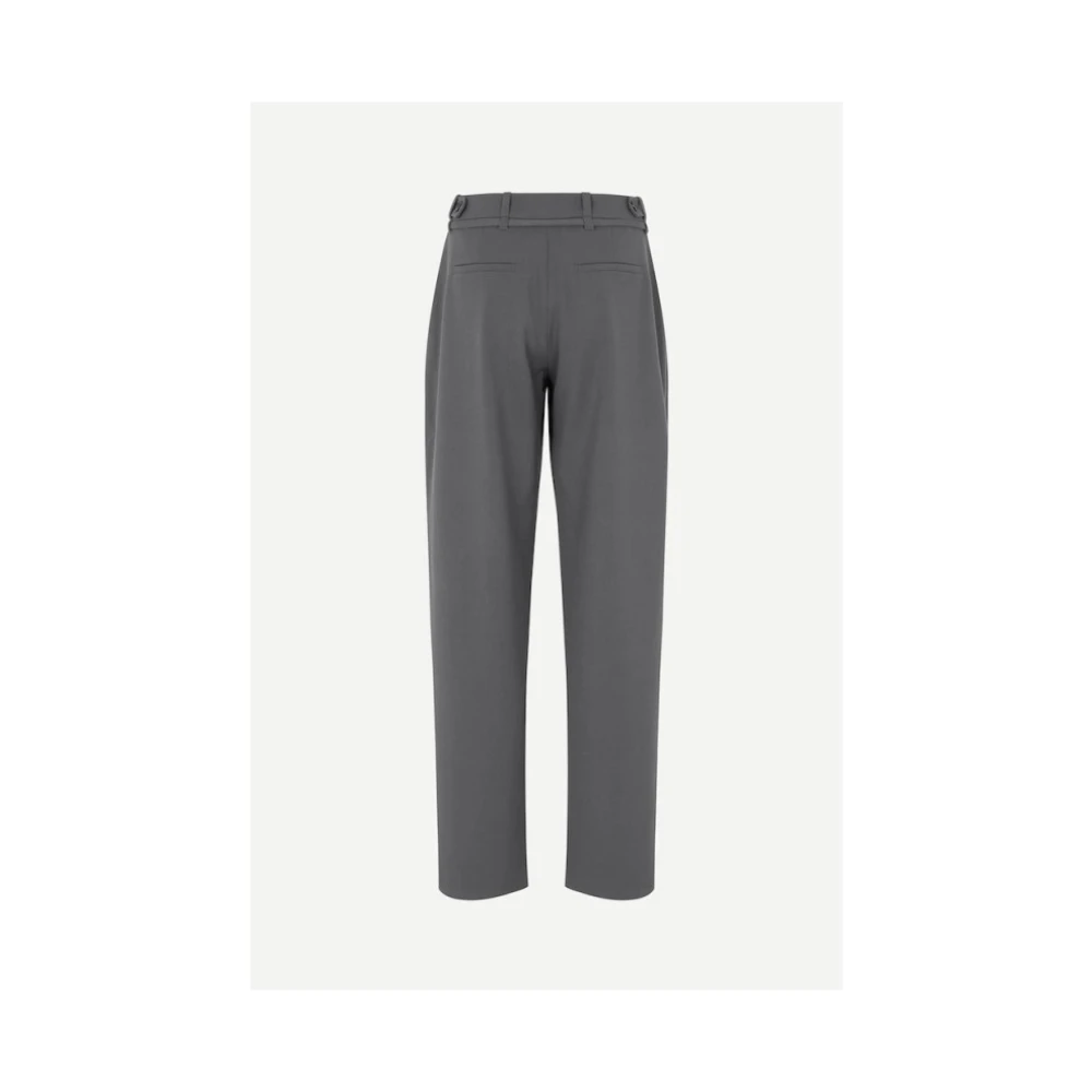 Samsøe Hoge taille wijde broek met riem Gray Dames