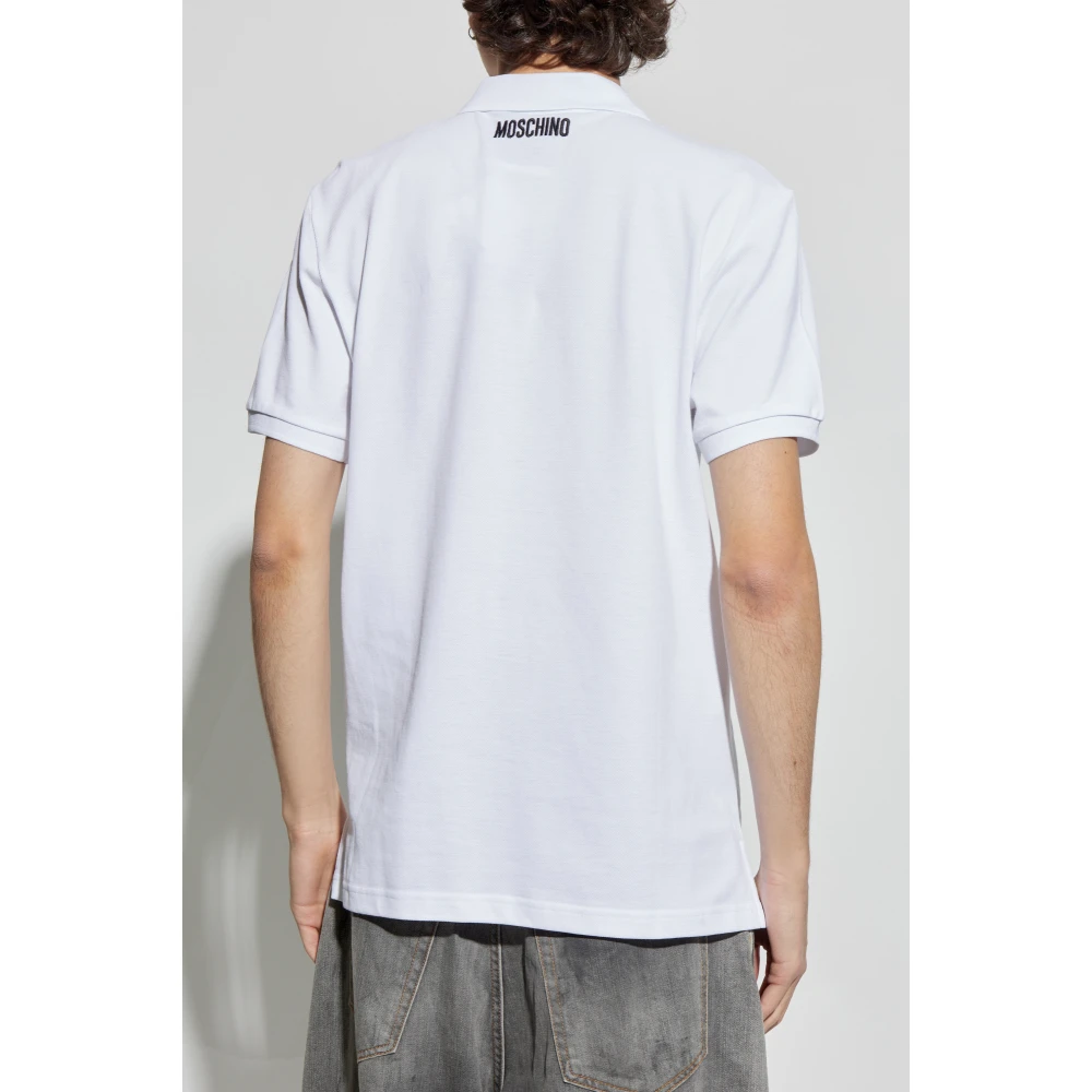 Moschino Katoenen polo met logo White Heren