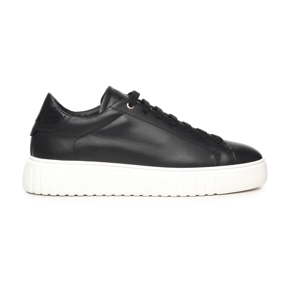 Giuliano Galiano Zwarte Leren Sneakers met Logodetail Heren Schoenen