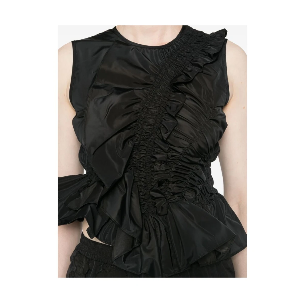 Cecilie Bahnsen Zwarte Geplooide Jurk Black Dames