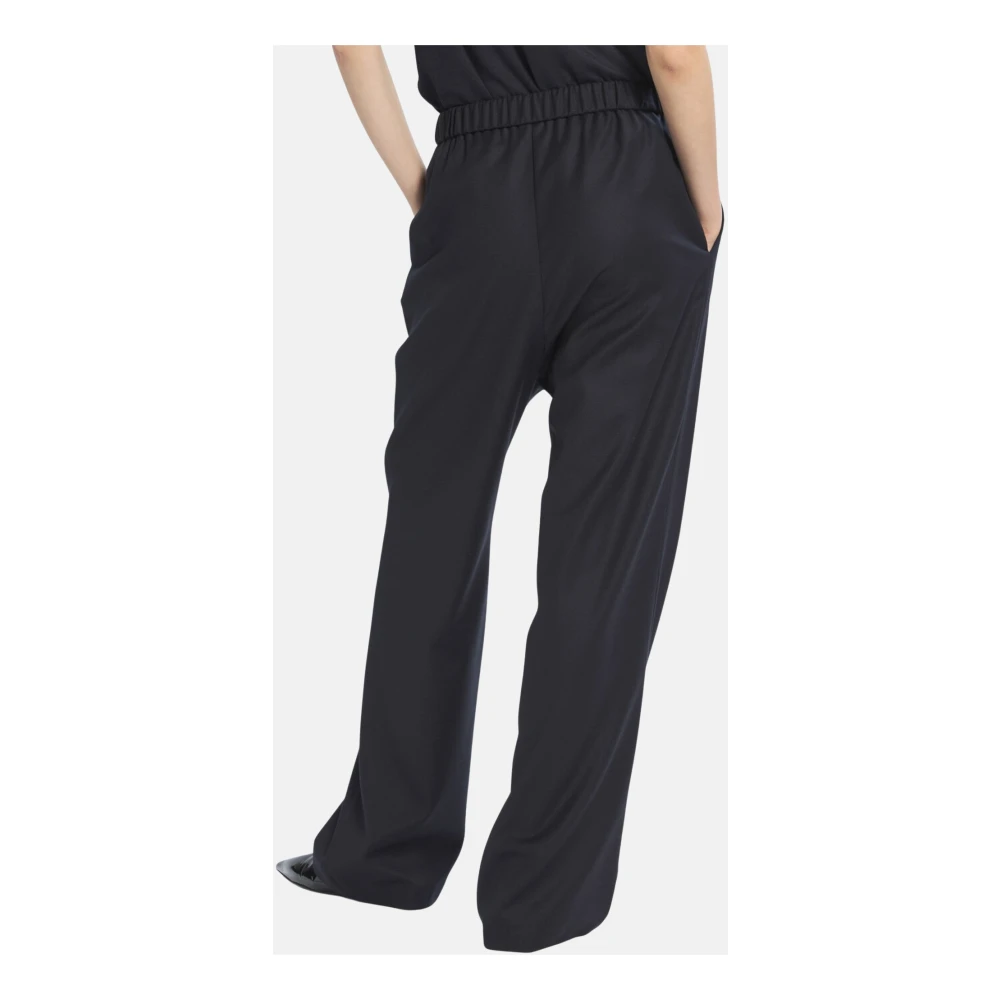 Barena Venezia Wollen flanellen broek met rechte pijpen en elastische taille Blue Dames