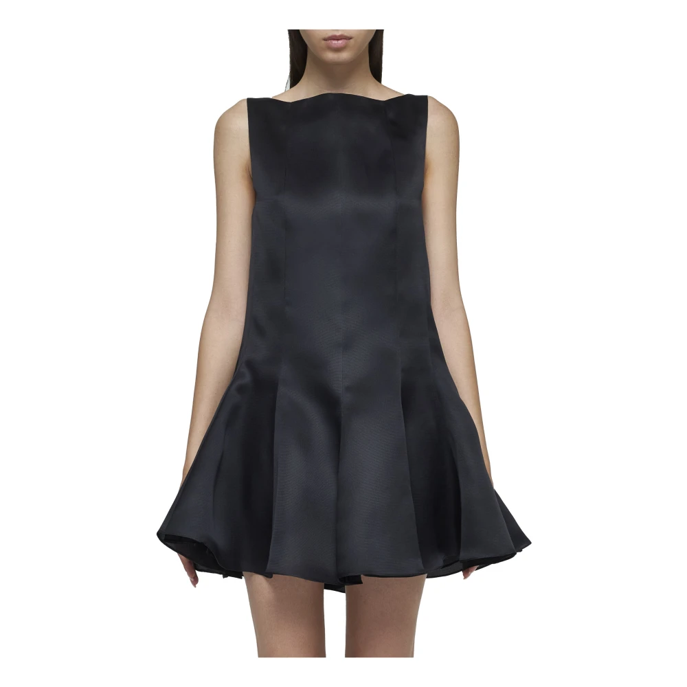 Khaite Zwarte Zijden Satijnen Mini Jurk Black Dames