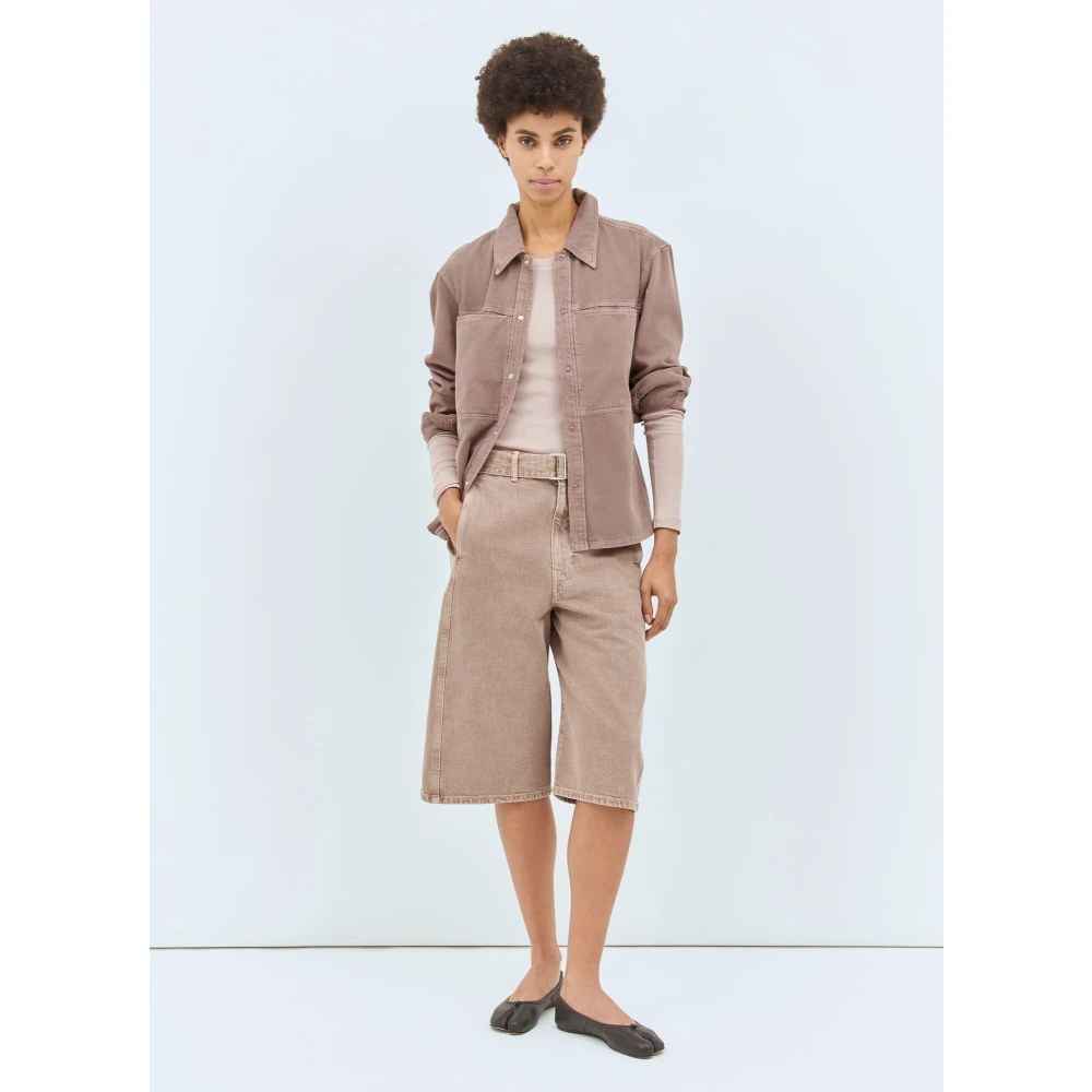 Lemaire Denim Twisted Bermuda Shorts met Riem Pink Dames