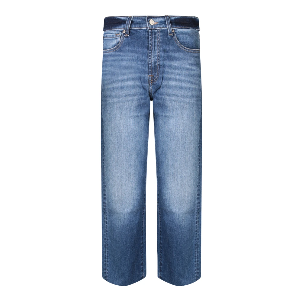 7 For All Mankind Heritage Denim Jeans Blauw Bliksem Rechte Pasvorm Blue Dames