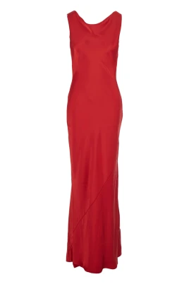 Sleeveless Low Back Drape Gown