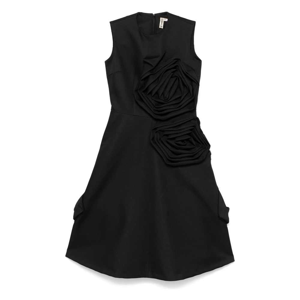 Comme des Garçons Zwarte jurk met roze detail Black Dames