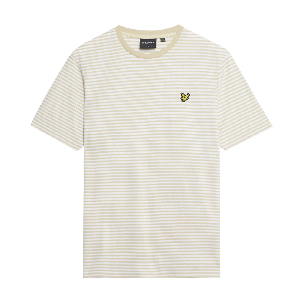 Lyle & Scott SS T-shirts van linnenmix Bretonstreep T-shirt White Heren