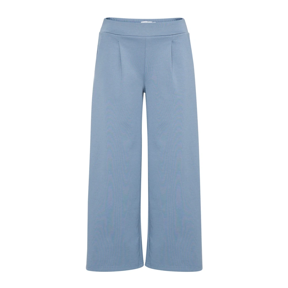 Ichi Blue Wide Trousers, Female, L, Wide Trousers