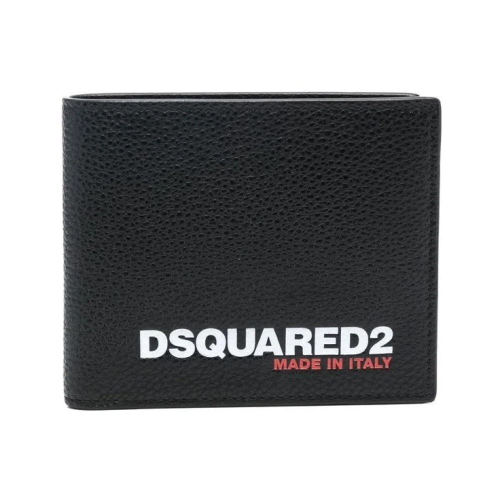 Dsquared2 Black Logo Print Folded Wallet - Male - Wallets & Cardholders - One Size - Accessories